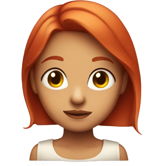 cute girl with red hair giving side eye emoji