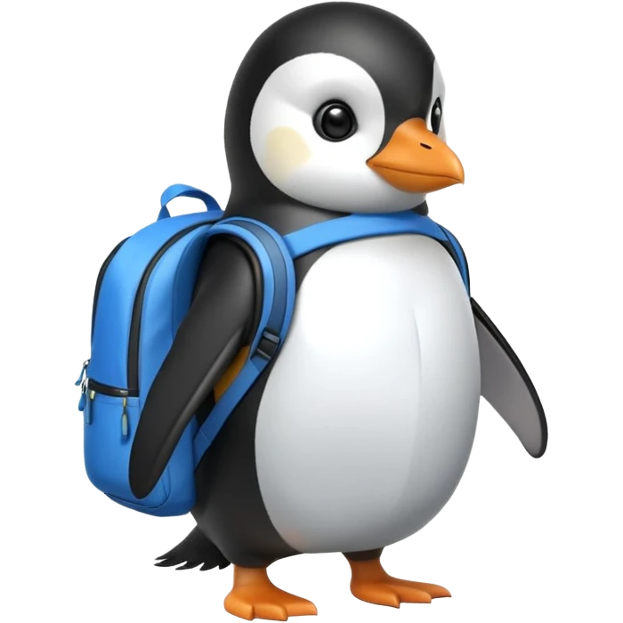 penguin with backpack emoji