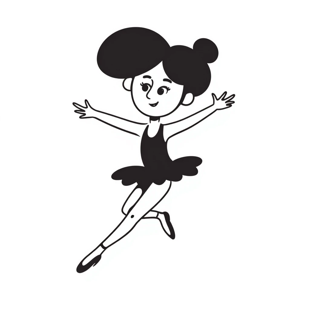 ballet dancer, hand drawn doodle style emoji