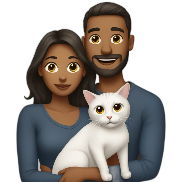 Couple with cat emoji
