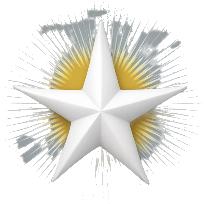 a white five-pointed star radiating from itself emoji