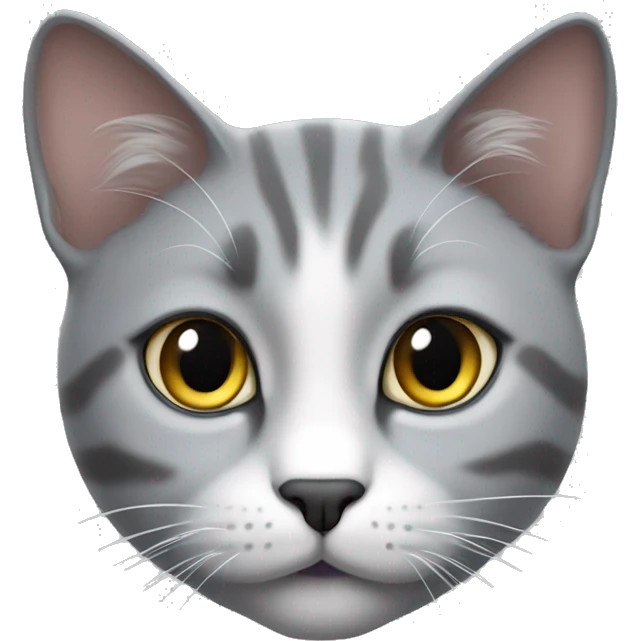 realistic grey whiskas cat emoji