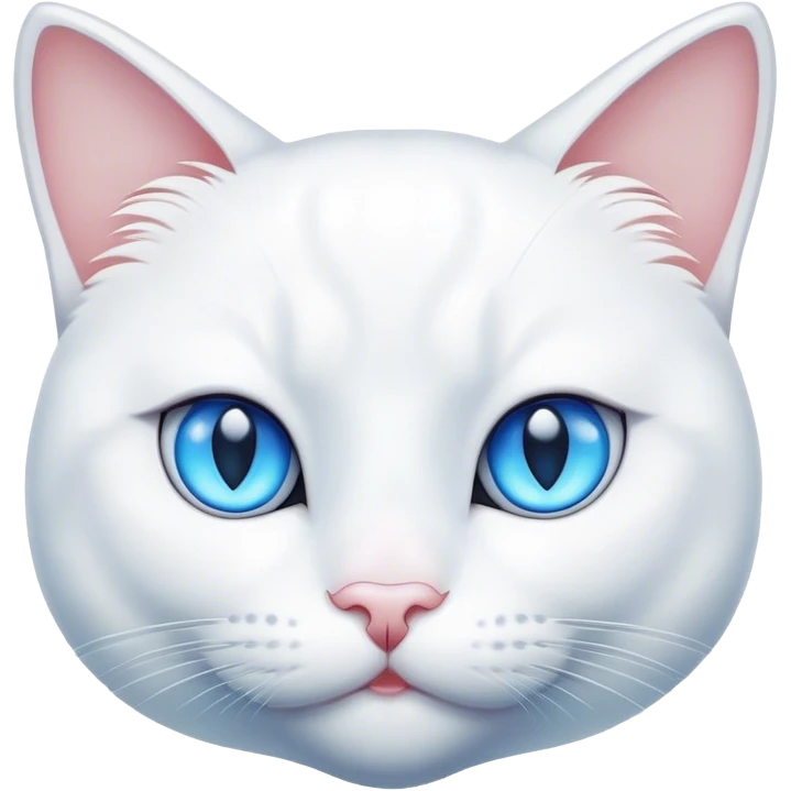 gato branco com olhos azuis emoji