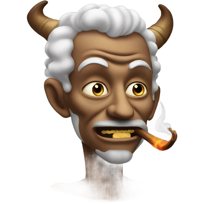 Horned guy smoking emoji
