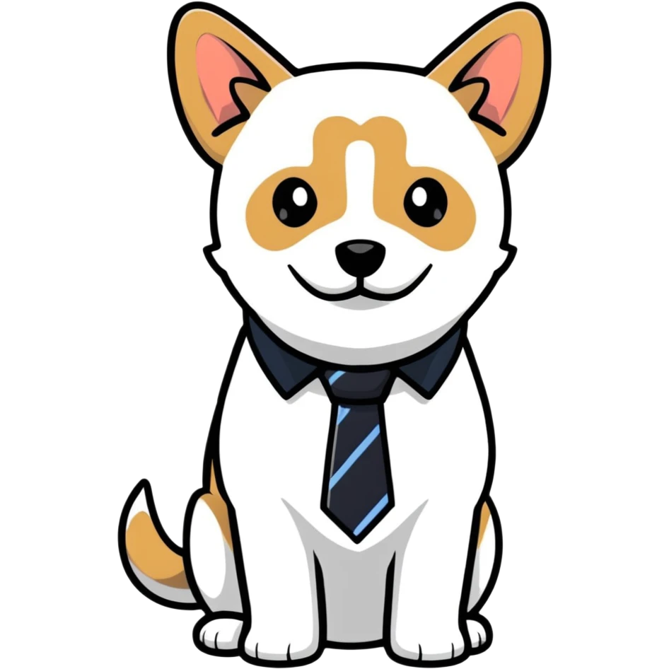 dog wearing a tie emoji