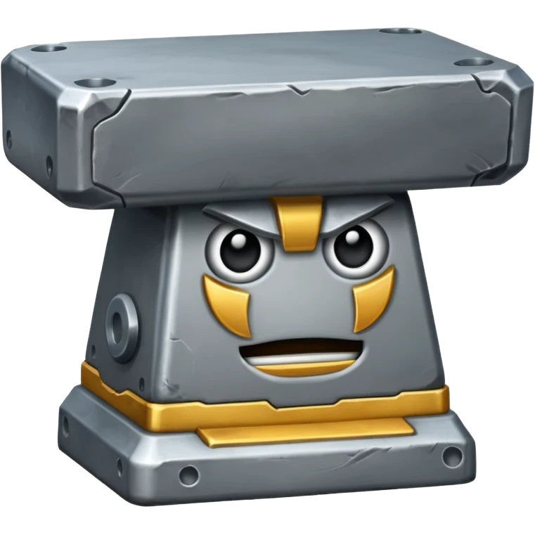 Anvil with a face emoji
