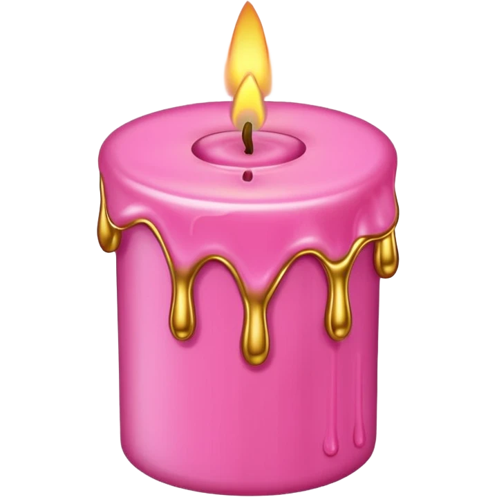pink with melting gold wax candle emoji