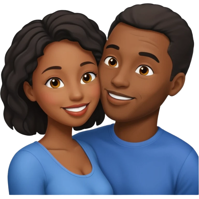 black boyfriend kissing black gril emoji