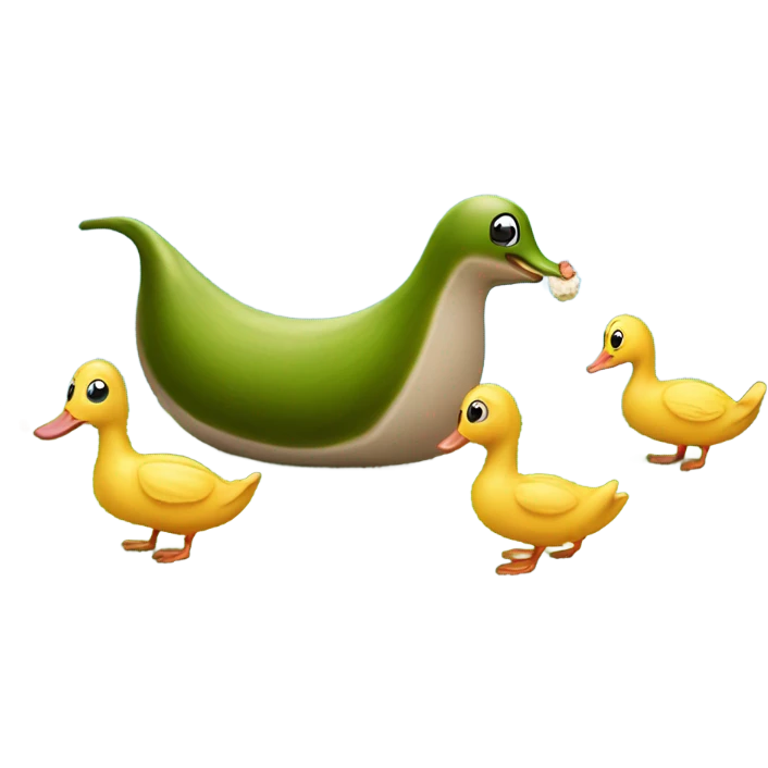 Slug in a park feeding ducks  emoji
