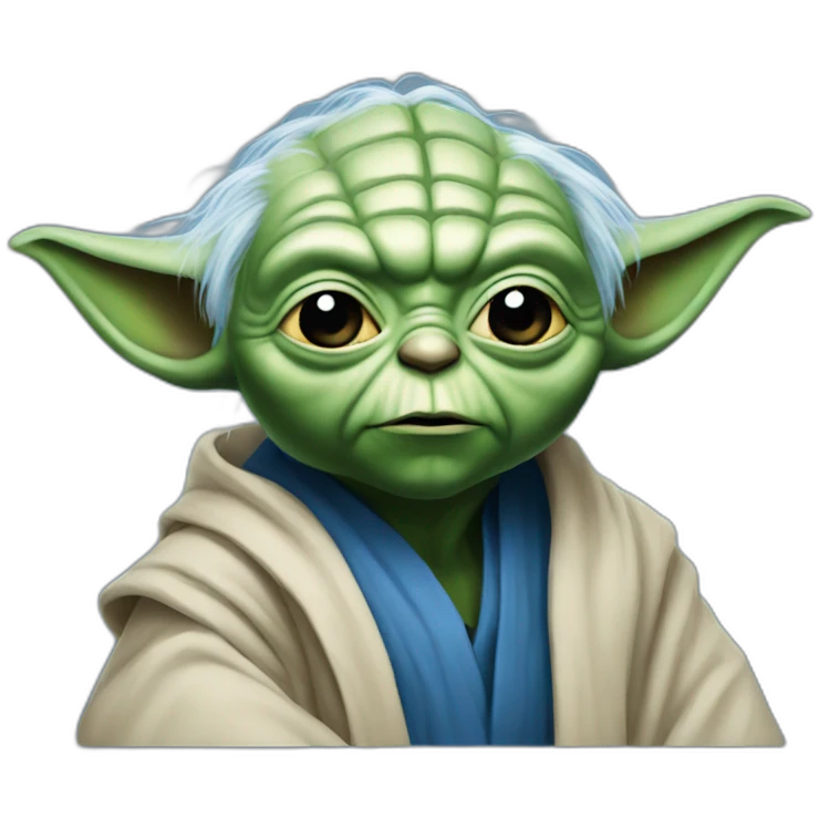 Yoda in blue emoji
