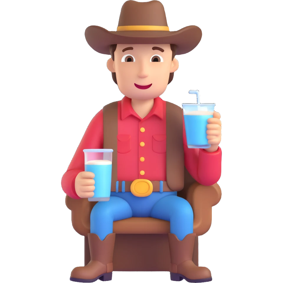 cowboy drinking milk emoji emoji