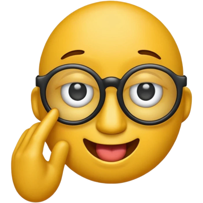 Criar emoji simples com óculos mostrando a língua e dando o dedo emoji