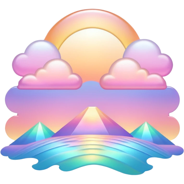 Pastel divine glorious colorful iridescent shiny pale light whitish sunset deco  emoji