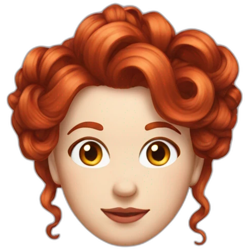 Victorian redhead half updo hair emoji