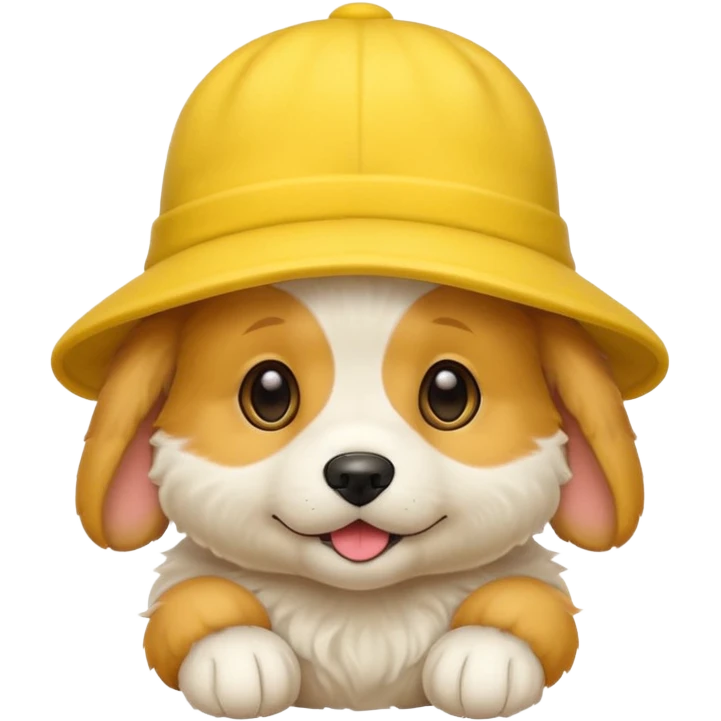 puppy yellow dog with hat yellow emoji