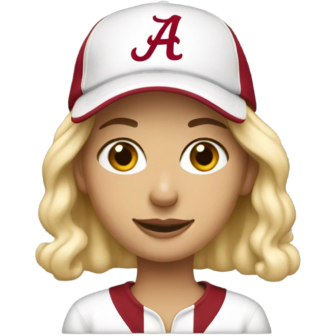 Blonde women wearing Alabama sweatshirt and hat  emoji