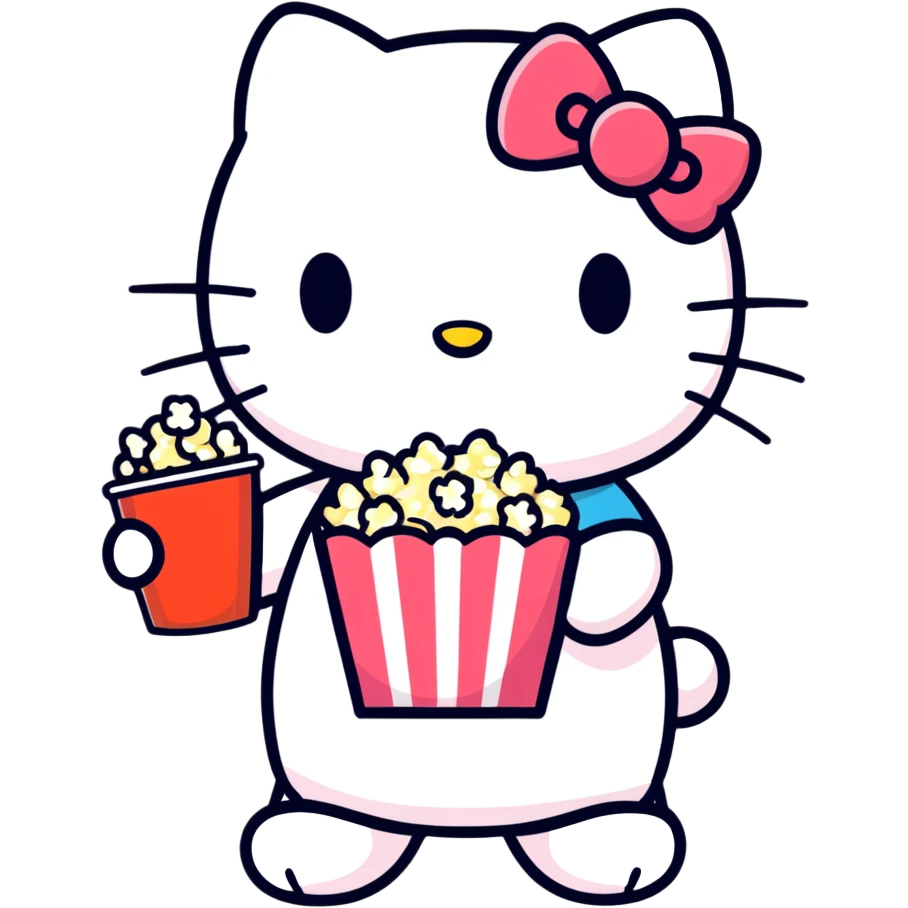 Hello kitty with popcorn  emoji