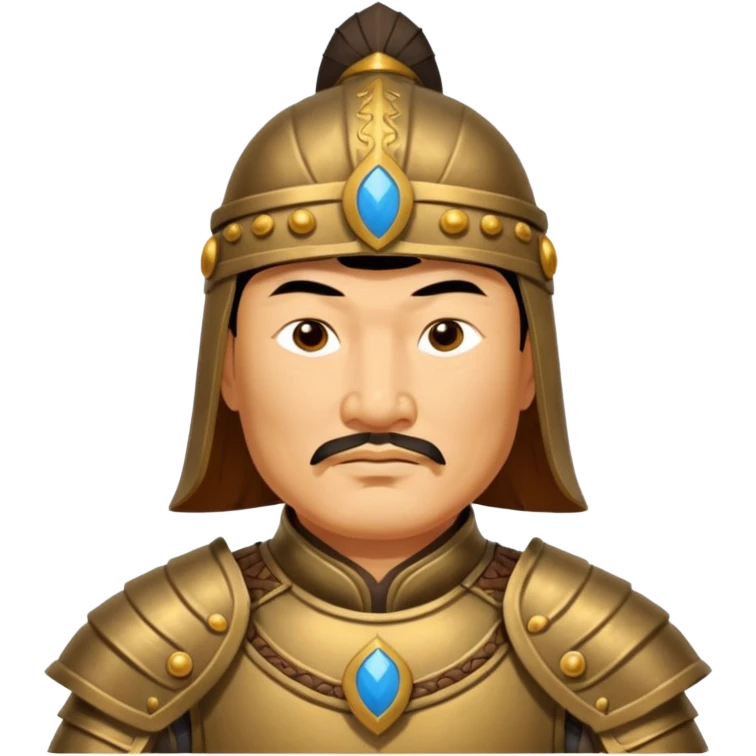 Genghis Khan in armor in 3/4 position emoji