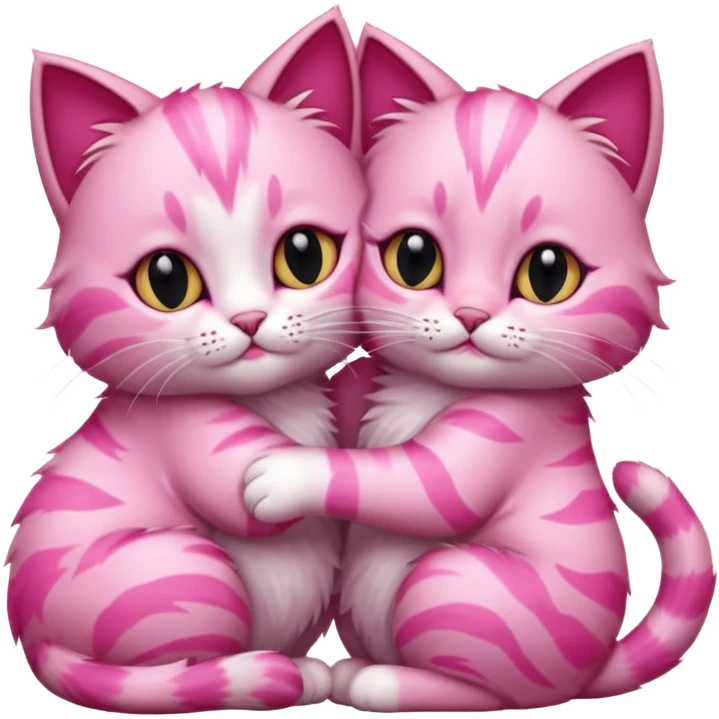two pink cats grooming each other emoji