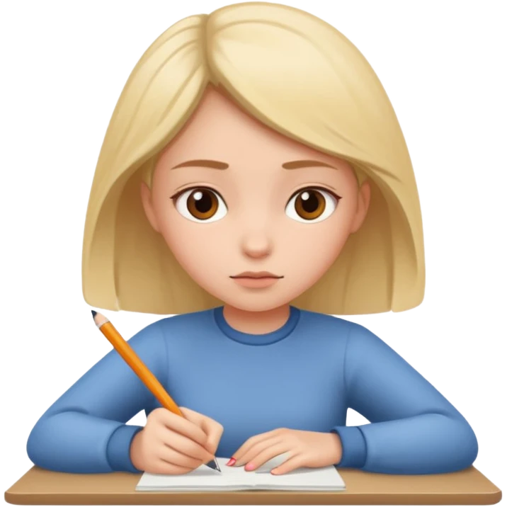 a girl is Writing in a Paper emoji