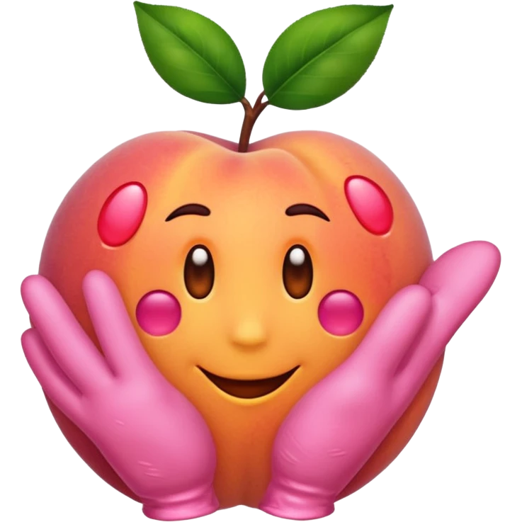 Emoji Peach with hand prints on the back  emoji