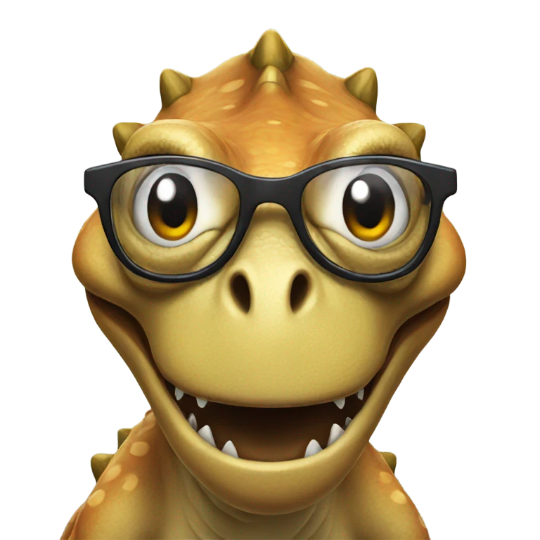 Dinosaur in glasses emoji