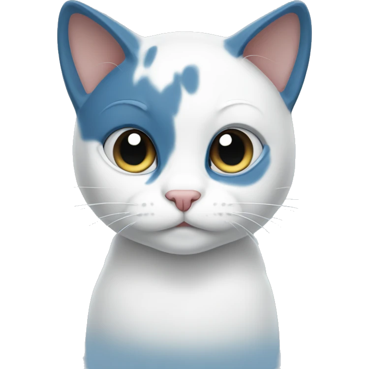 Blue and white bicolor cat  emoji