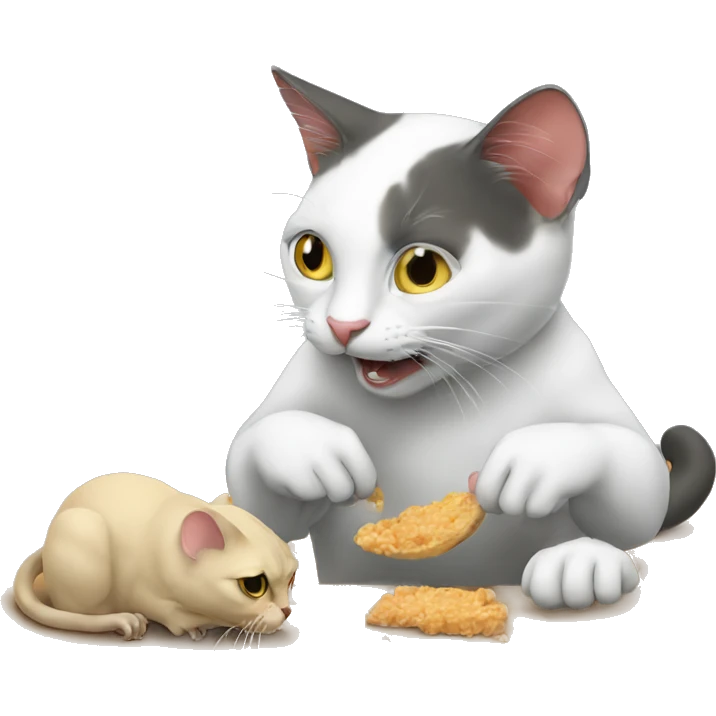 Cat eating a rat  emoji
