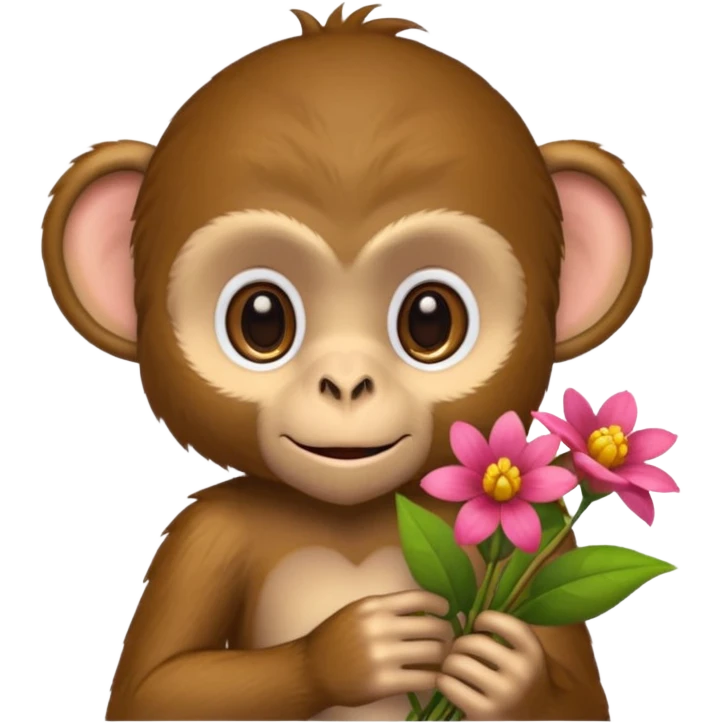 monkey holding flowers emoji