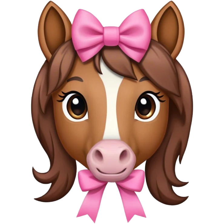 Horse with a pink bow emoji