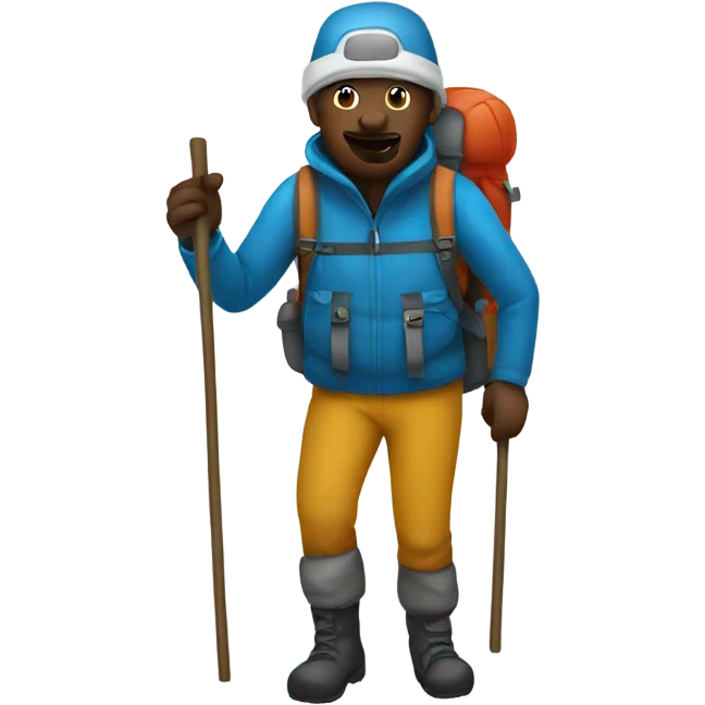 stick figure mountaineer emoji