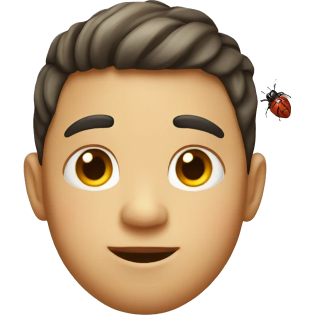 a boy with a bug fat head emoji