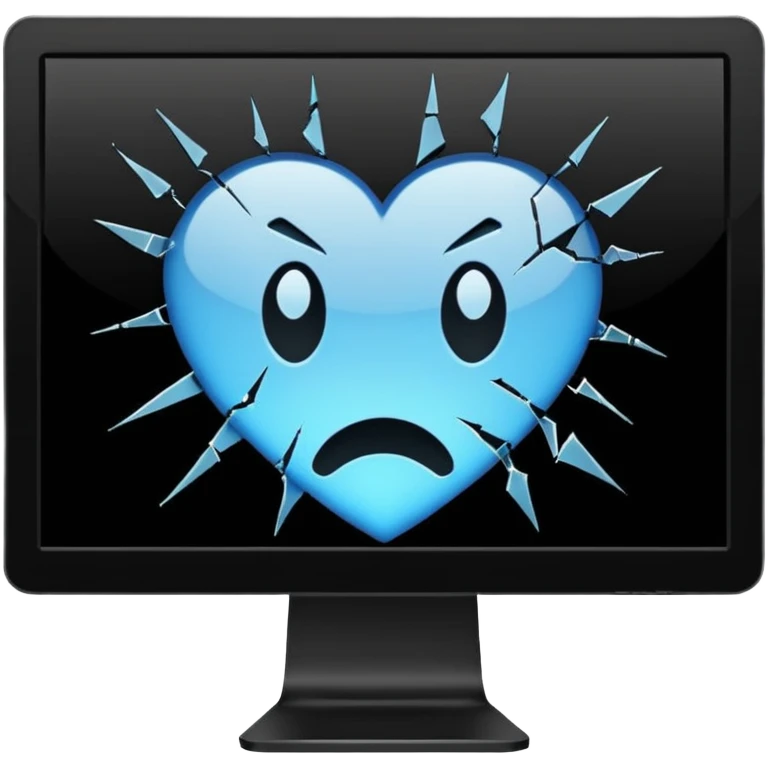 Broken computer monitor with no face  emoji