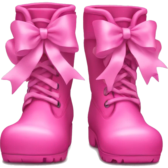 Pink boots with a pink ribbon  emoji