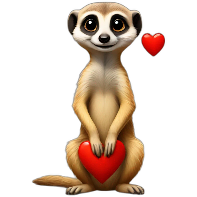 Meerkat with heart emoji