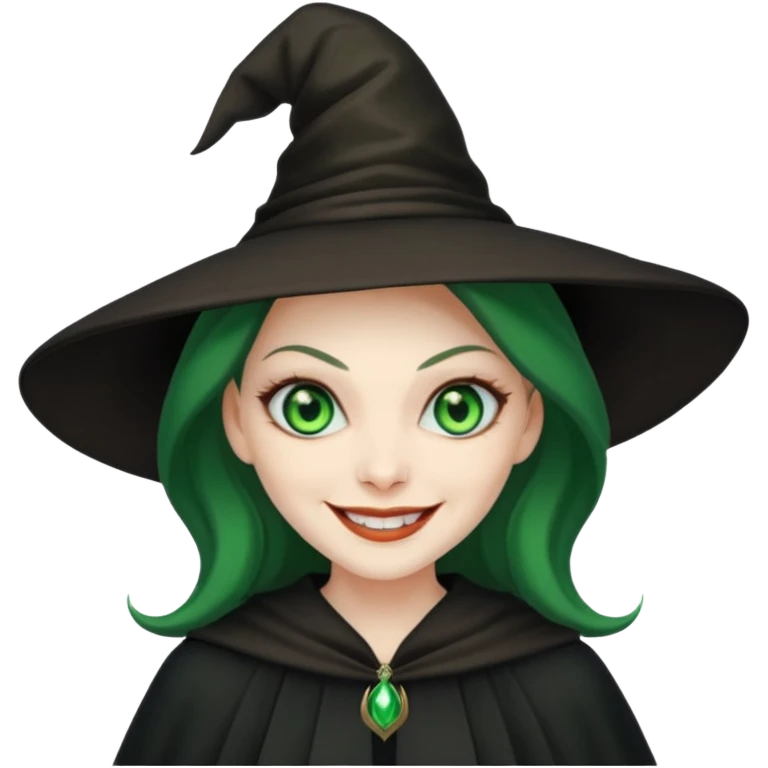 Creat an emoji of an evil Witch with Green eyes emoji