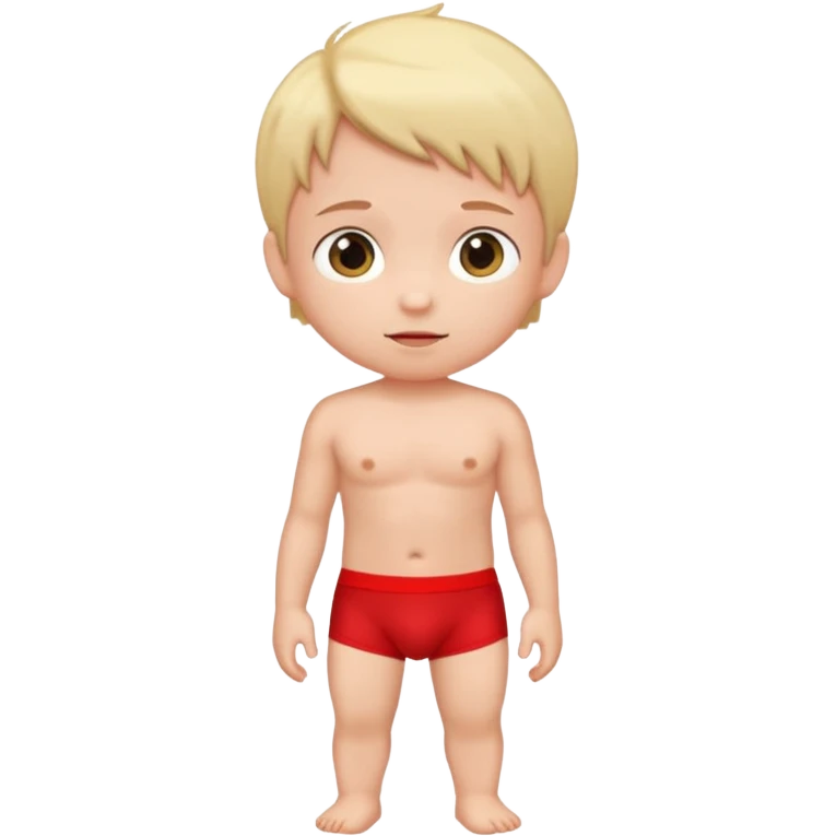 Cute Child without shirt, red underwear emoji