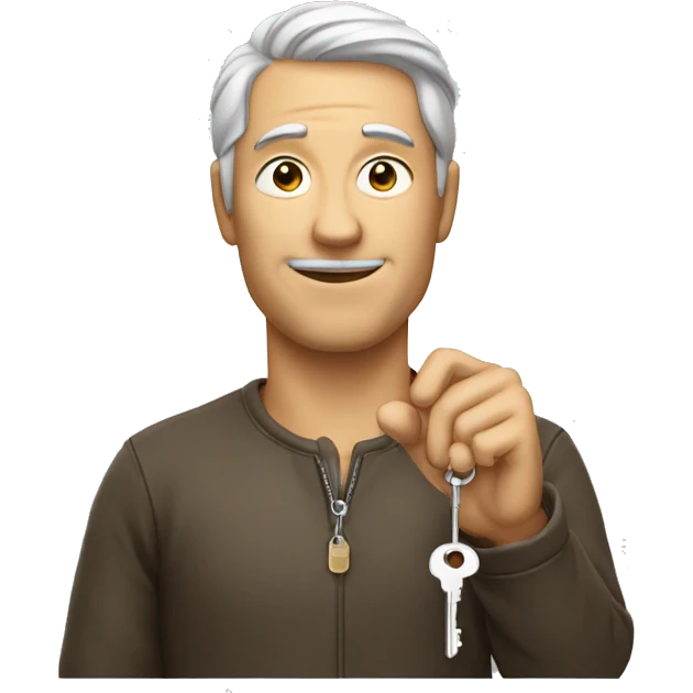 man with a old key in his hand emoji