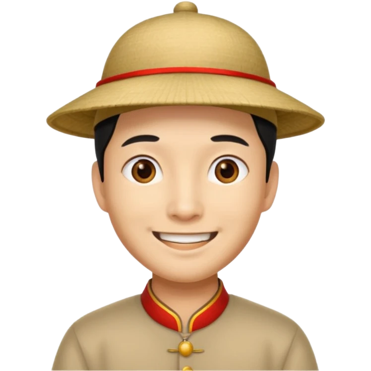 chinese male in 1800s, with chinese hat emoji