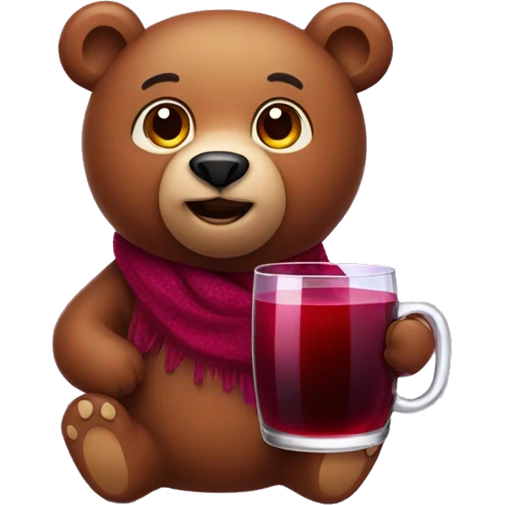 Bear with mulled wine  emoji