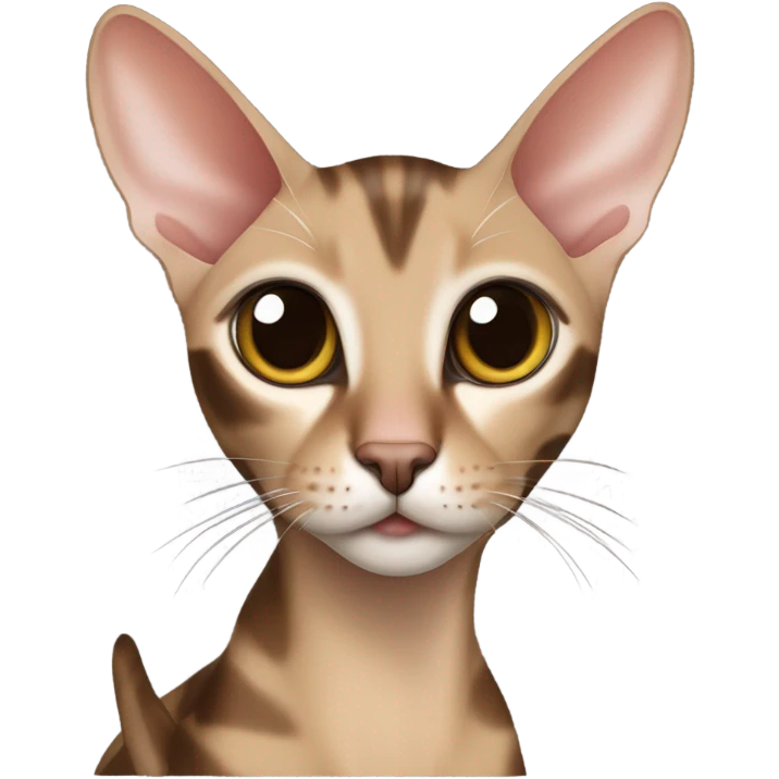 The Oriental Shorthair cat, brown with black stripes emoji