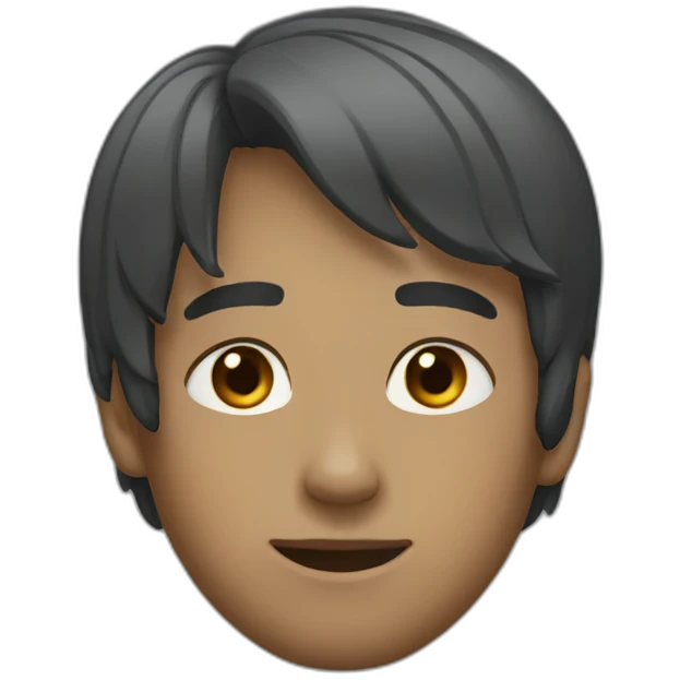 Straight short hair small eyes emoji