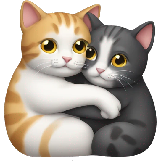 Two cats hugging  emoji