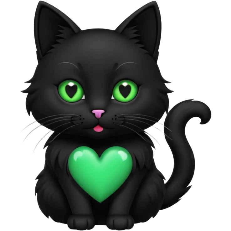 goth themed heart with a black cat emoji