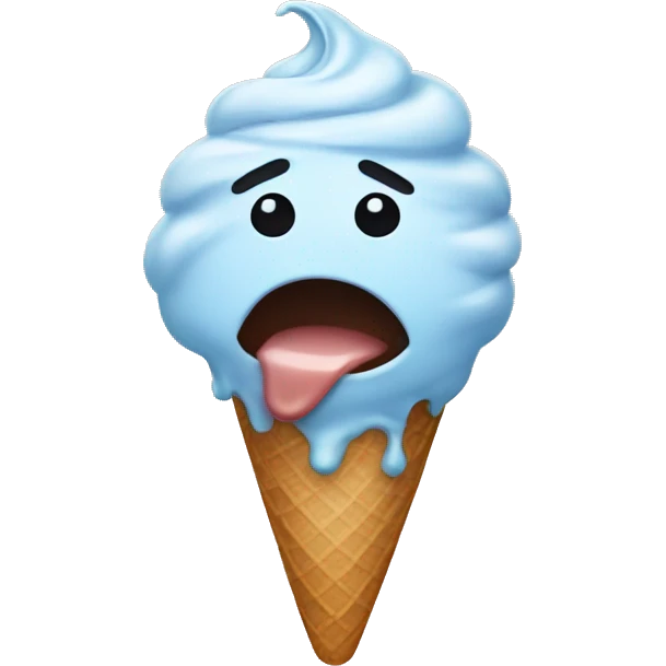 crying eating ice cream emoji