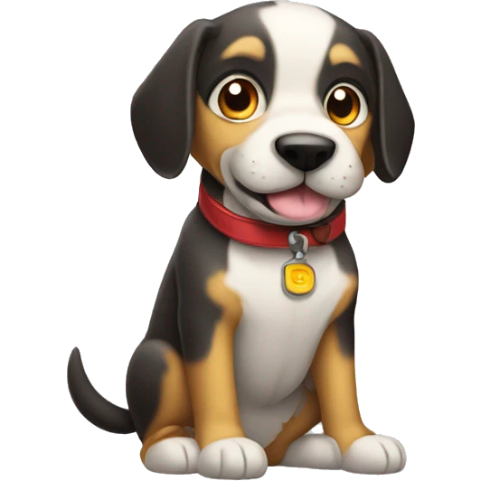 Perro mecánico en auto emoji