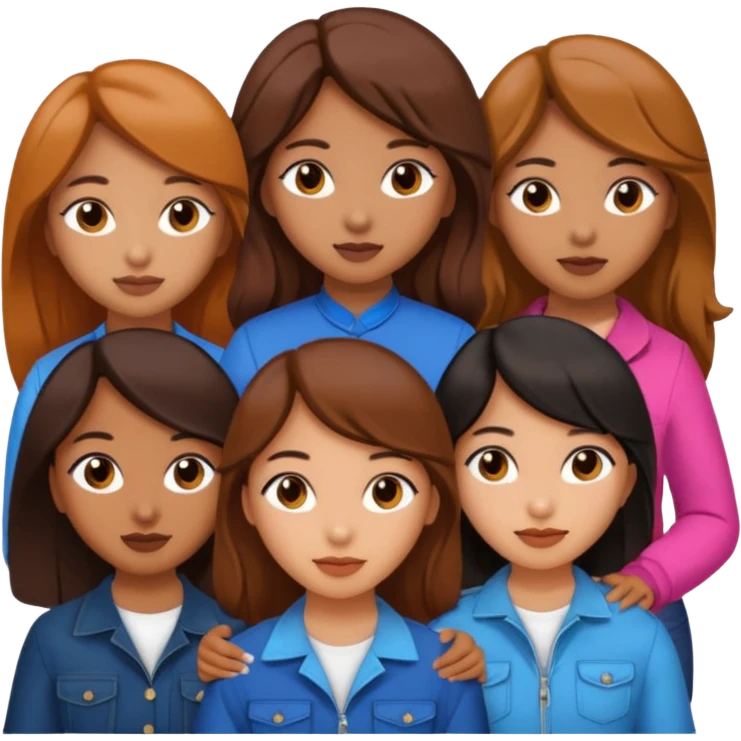 Katseye music group 6 members all girl 2 brown girl 1 korean 1 latina emoji