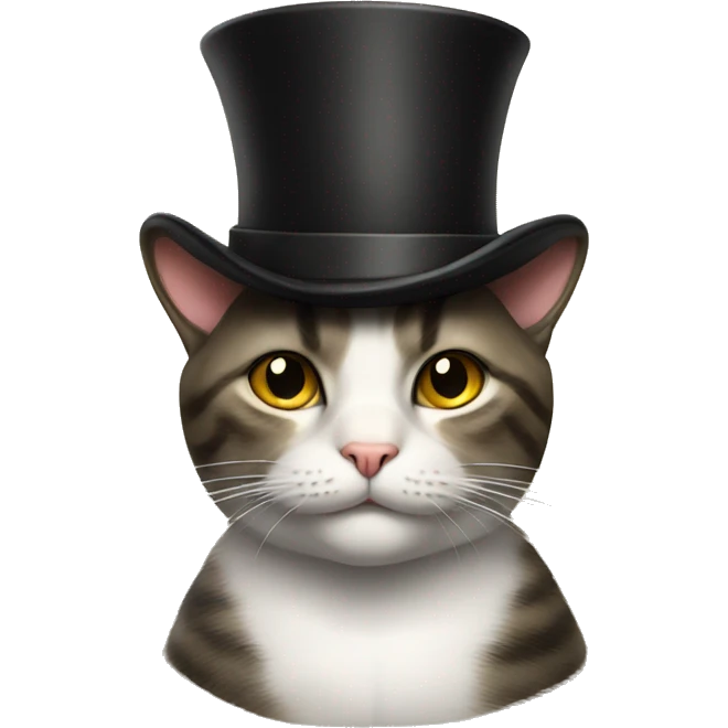 Cat with a top hat and pipe emoji