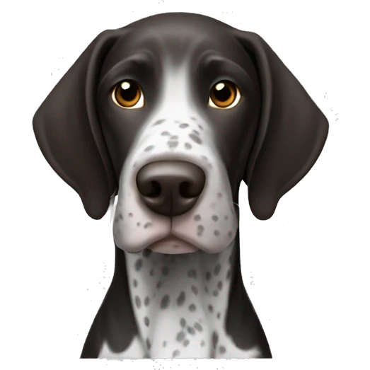 a black and white german shorthaired pointer emoji