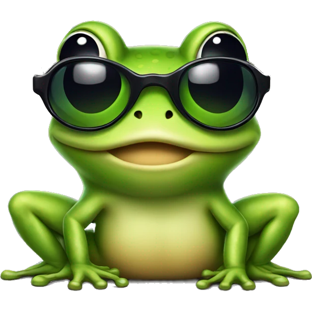 Frog with sunglasses  emoji